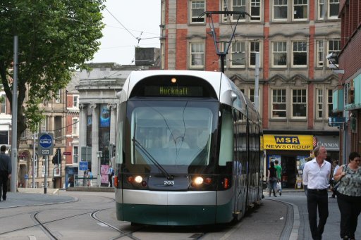 Nottingham Express Transit tram 203 at Royal Centre