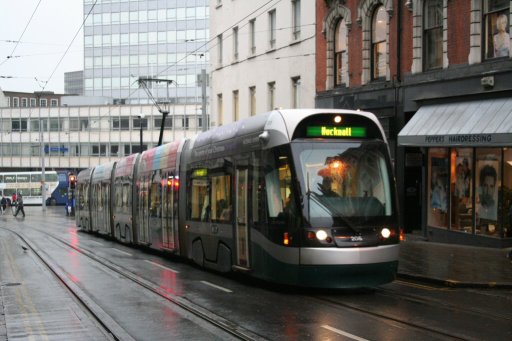 Nottingham Express Transit tram 205 at Market Street