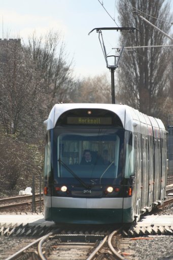 Nottingham Express Transit tram 204 at Bulwell Forest