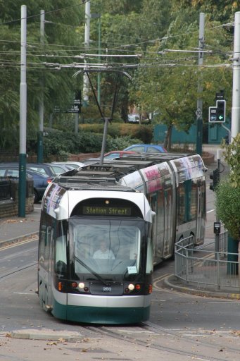 Nottingham Express Transit tram 203 at Gregory Boulevard