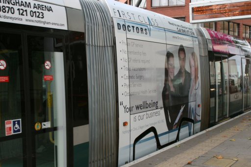 Nottingham Express Transit tram 203 at The Forest stop