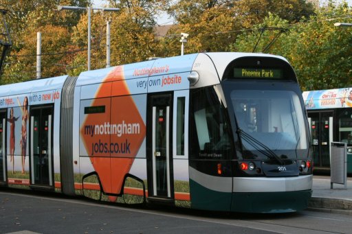 Nottingham Express Transit tram 201 at The Forest stop