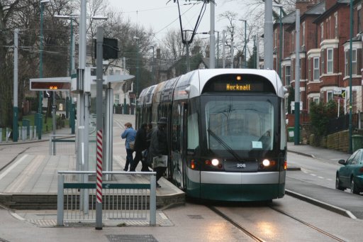 Nottingham Express Transit tram 208 at The Forest stop