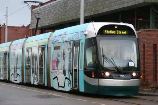 Nottingham Express Transit tram 201 at Terrace Street