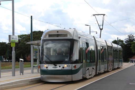 Nottingham Express Transit tram 212 at Wilford Village stop