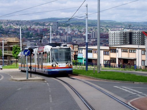 Sheffield Supertram tram 101 at Park Grange Road