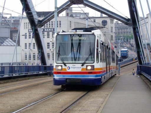 Sheffield Supertram tram 104 at Park Square