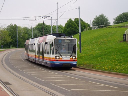 Sheffield Supertram tram 113 at Park Grange Road