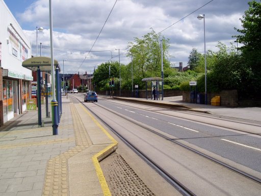 Sheffield Supertram tram stop at Infirmary Road