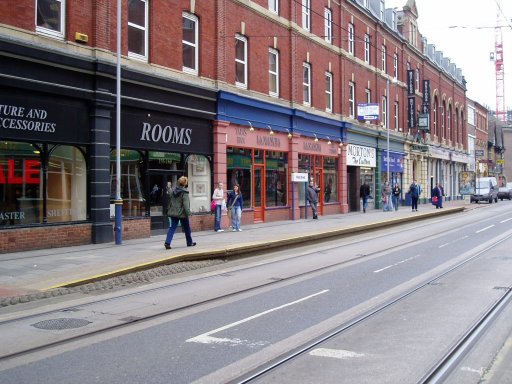 Sheffield Supertram tram stop at West Street