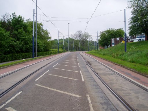 Sheffield Supertram Route at Park Grange Road