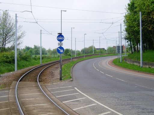Sheffield Supertram Route at near Birley Moor Road