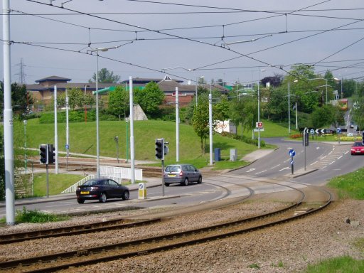 Sheffield Supertram Route at near Beighton/Drake House Lane