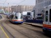 Sheffield Supertram: Trams queuing to stop at Fitzalan Square