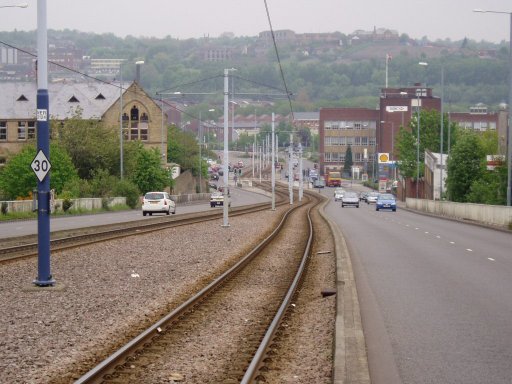 Sheffield Supertram Route at Netherthorpe Road