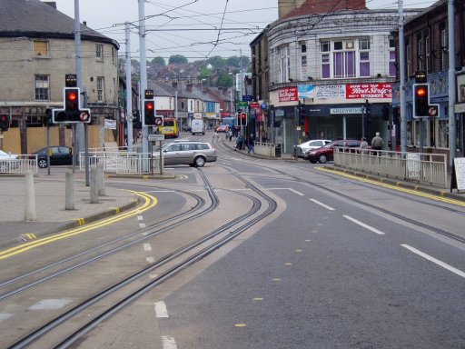Sheffield Supertram Route at Hillsborough Corner