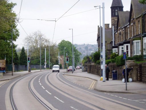 Sheffield Supertram Route at Leppings Lane