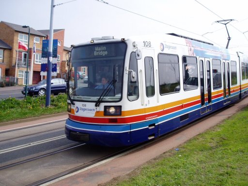 Sheffield Supertram tram grange at Park Grange Road