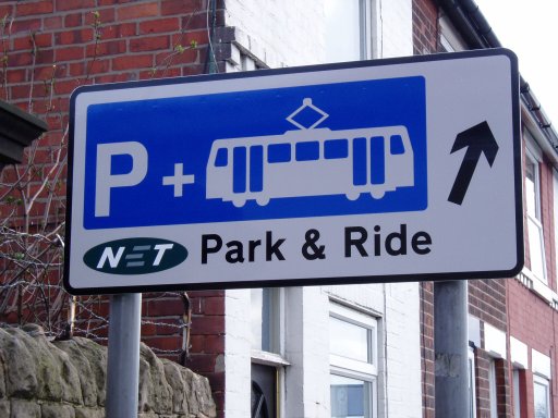 Nottingham Express Transit sign at Vernon Road