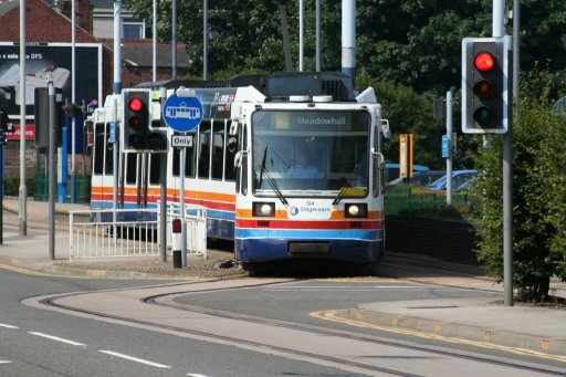 Sheffield Supertram tram 124 at Middlewood