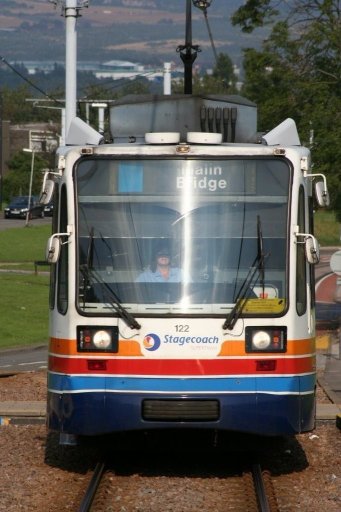 Sheffield Supertram tram 122 at near Birley Lane
