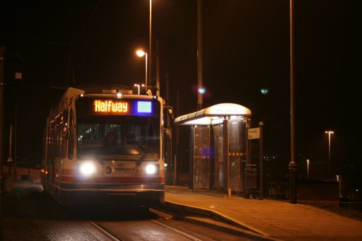 Sheffield Supertram tram 122 at Arbourthorne Road stop