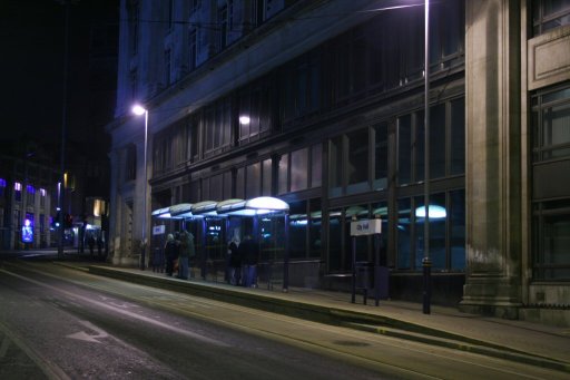 Sheffield Supertram tram City Hall at City Hall stop