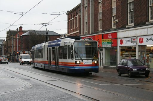 Sheffield Supertram tram 104 at West Street