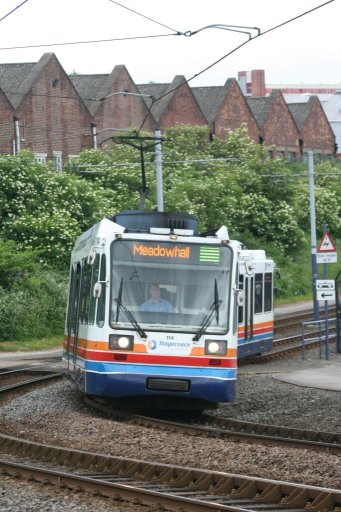 Sheffield Supertram tram 114 at Nunnery Square