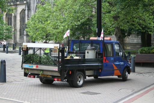 Sheffield Supertram ancillary vehicle at Cathedral stop