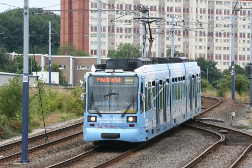 Sheffield Supertram tram 106 at Nunnery Square