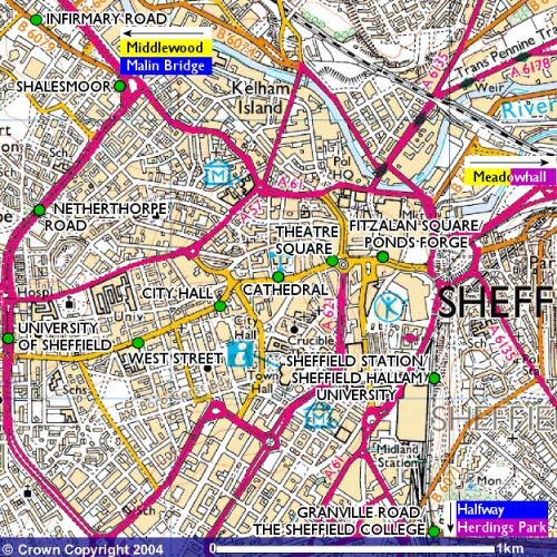 city centre Ordnance Survey map