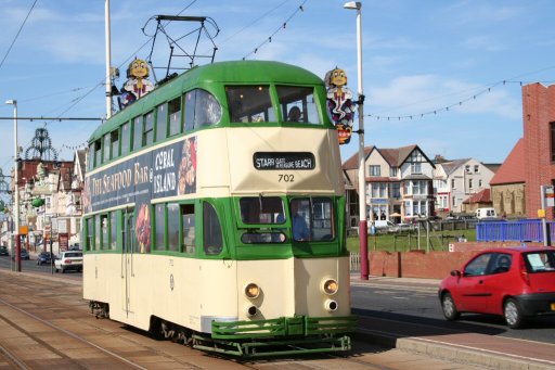 Blackpool Tramway tram 702 at Warley Road stop