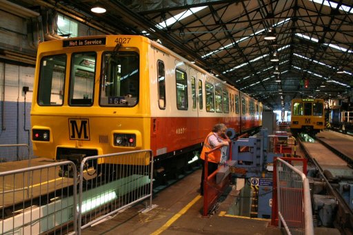 Tyne and Wear Metro unit 4027 at Gosforth depot