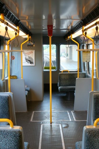 Tyne and Wear Metro unit metro car interior at 
