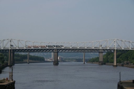 Tyne and Wear Metro Pelaw-Gosforth route at Queen Elizabeth II Bridge